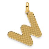 Fancy Letter W Charm Pendant in Real 14k Yellow Gold