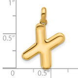 Fancy Letter X Charm Pendant in Real 14k Yellow Gold