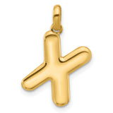 Fancy Letter X Charm Pendant in Real 14k Yellow Gold