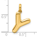 Fancy Letter Y Charm Pendant in Real 14k Yellow Gold