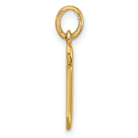 Fancy Letter Z Charm Pendant in Real 14k Yellow Gold