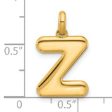Fancy Letter Z Charm Pendant in Real 14k Yellow Gold