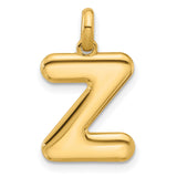 Fancy Letter Z Charm Pendant in Real 14k Yellow Gold