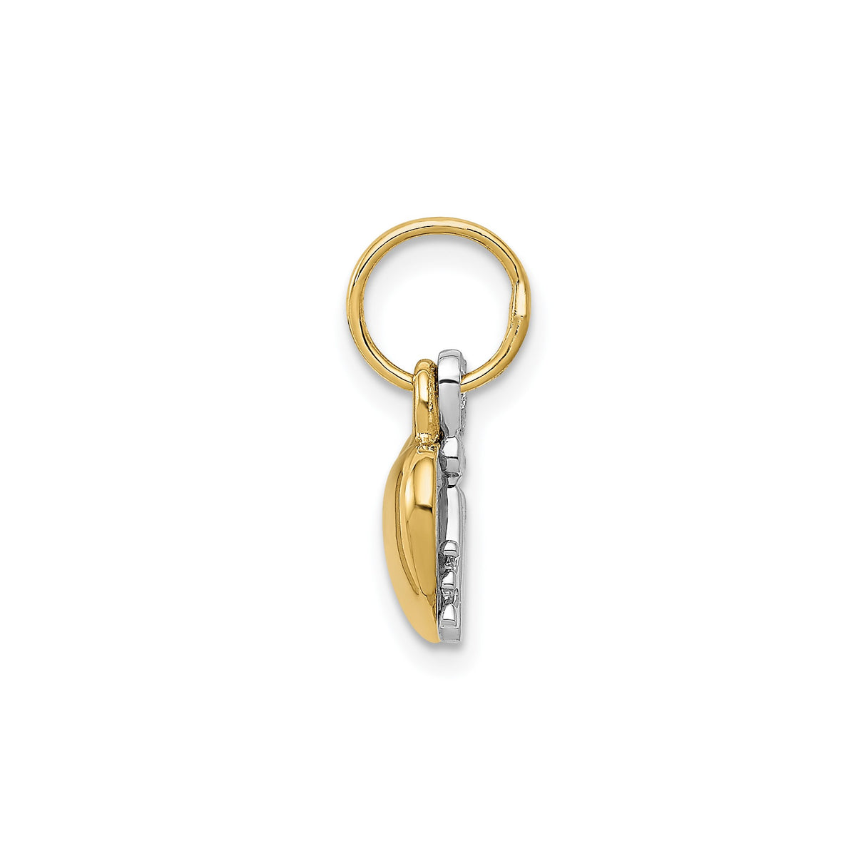 14k Two-Tone Gold Heart and Key Pendant, Romantic Love and Trust Symbol for Women