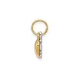 14k Two-Tone Gold Heart and Key Pendant, Romantic Love and Trust Symbol for Women