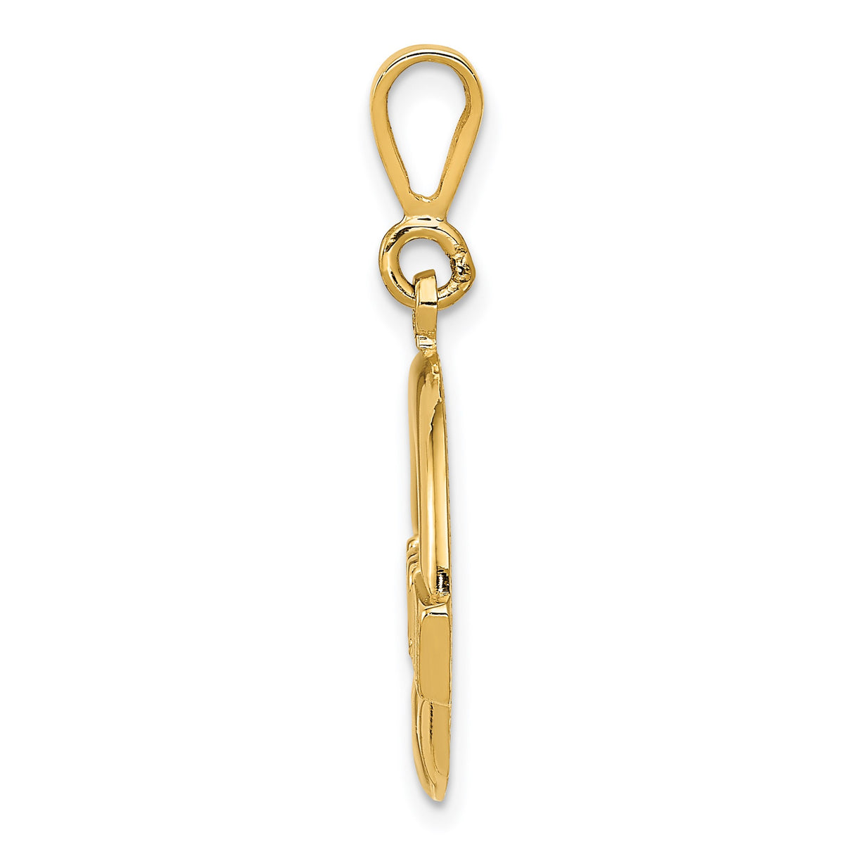 14k Yellow Gold Claddagh Pendant with Crowned Heart and Hands, Celtic Irish Symbol of Love and Loyalty