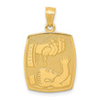 Hand Dripping Baptism Water Childs Head Baptism Charm Pendant in Real 14k Yellow Gold