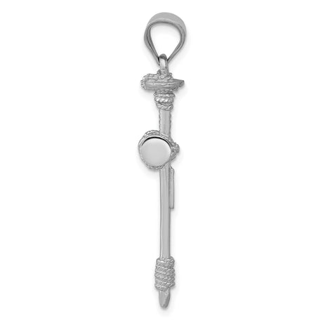 14k White Gold Cross Pendant with Diamond-Cut and Textured Nail Design, Latin Style Faith Jewelry
