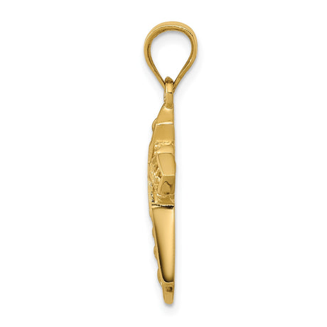 14k Yellow Gold Celtic Cross Pendant, Spiritual Religious Talisman for Men and Women