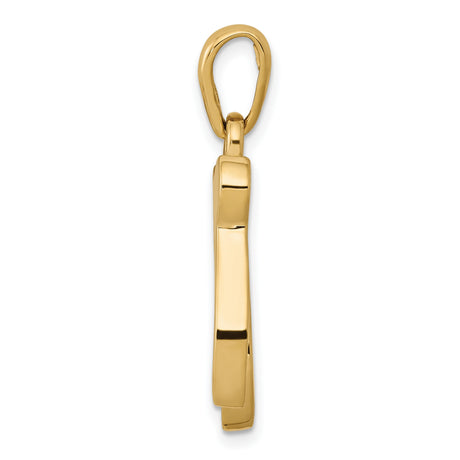 14k Yellow Gold Chai Pendant with Hebrew Symbol of Life, Jewish Faith Charm for Men or Women