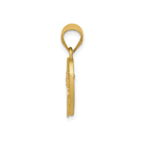 14k Two-Tone Gold Heart Pendant with Rose Gold Flower Accent and Script Letter J Charm