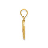 14k Two-Tone Gold Heart Pendant with Script Letter W and Rose Gold Flower Accent