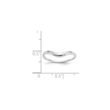 14k White Gold wedding band ring shown for scale