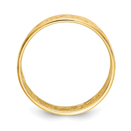14k Yellow Gold wedding band ring alternate angle
