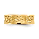 14k Yellow Gold wedding band ring detail view