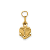 14k Yellow Gold Pendant with Cross, Heart, and Anchor Symbols of Faith, Hope, and Love