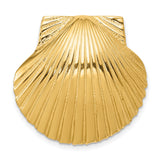 14k Yellow Gold Scallop Shell Pendant with Camino de Santiago Symbolic Design for Women