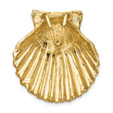 14k Yellow Gold Scallop Shell Pendant, Camino de Santiago Faith Charm for Women