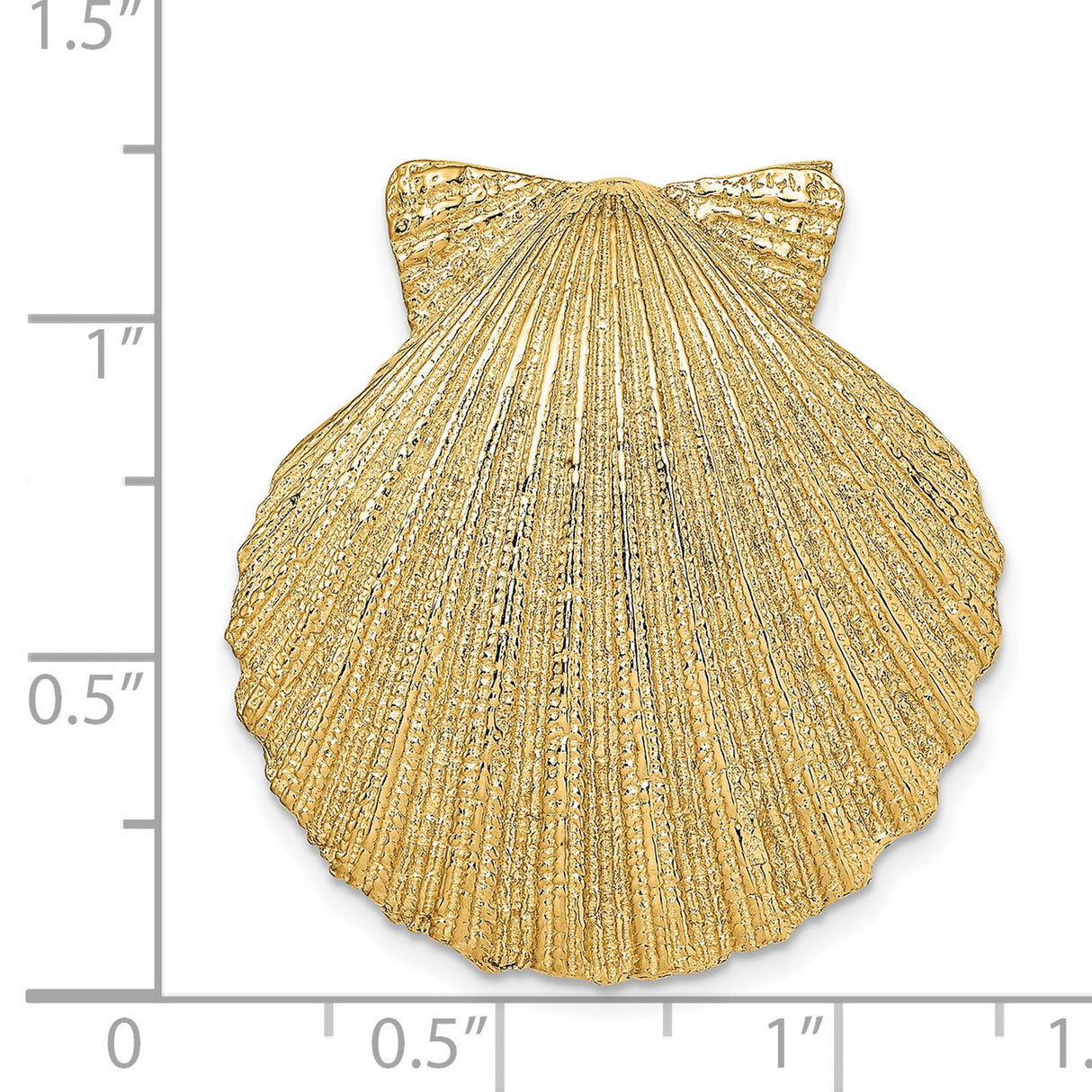 14k Yellow Gold Scallop Shell Pendant, Camino de Santiago Faith Charm for Women