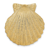 14k Yellow Gold Scallop Shell Pendant, Camino de Santiago Faith Charm for Women