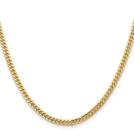 14K Yellow Gold 3.5 mm Polished Chain Necklace, Solid