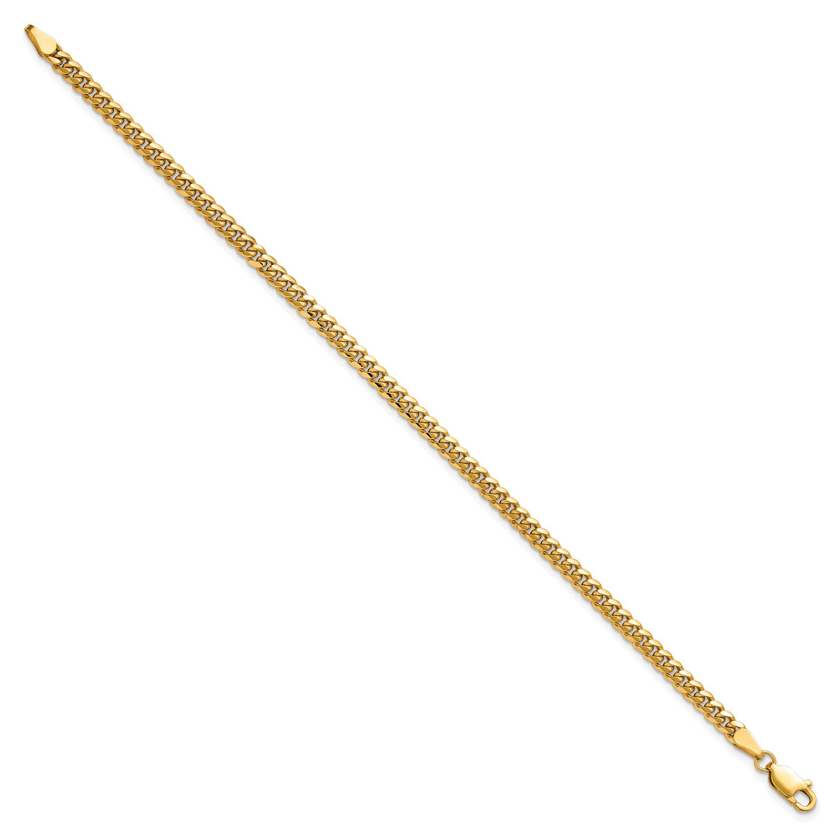 14K Yellow Gold 3.5 mm Polished Chain Bracelet, Solid