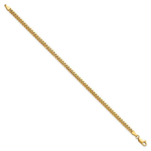 14K Yellow Gold 3.5 mm Polished Chain Bracelet, Solid