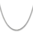 14K White Gold 3.5 mm Polished Chain Necklace, Solid