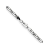 14K White Gold 3.5 mm Polished Chain Necklace, Solid alternate angle