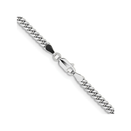 14K White Gold 3.5 mm Polished Chain Necklace, Solid alternate angle