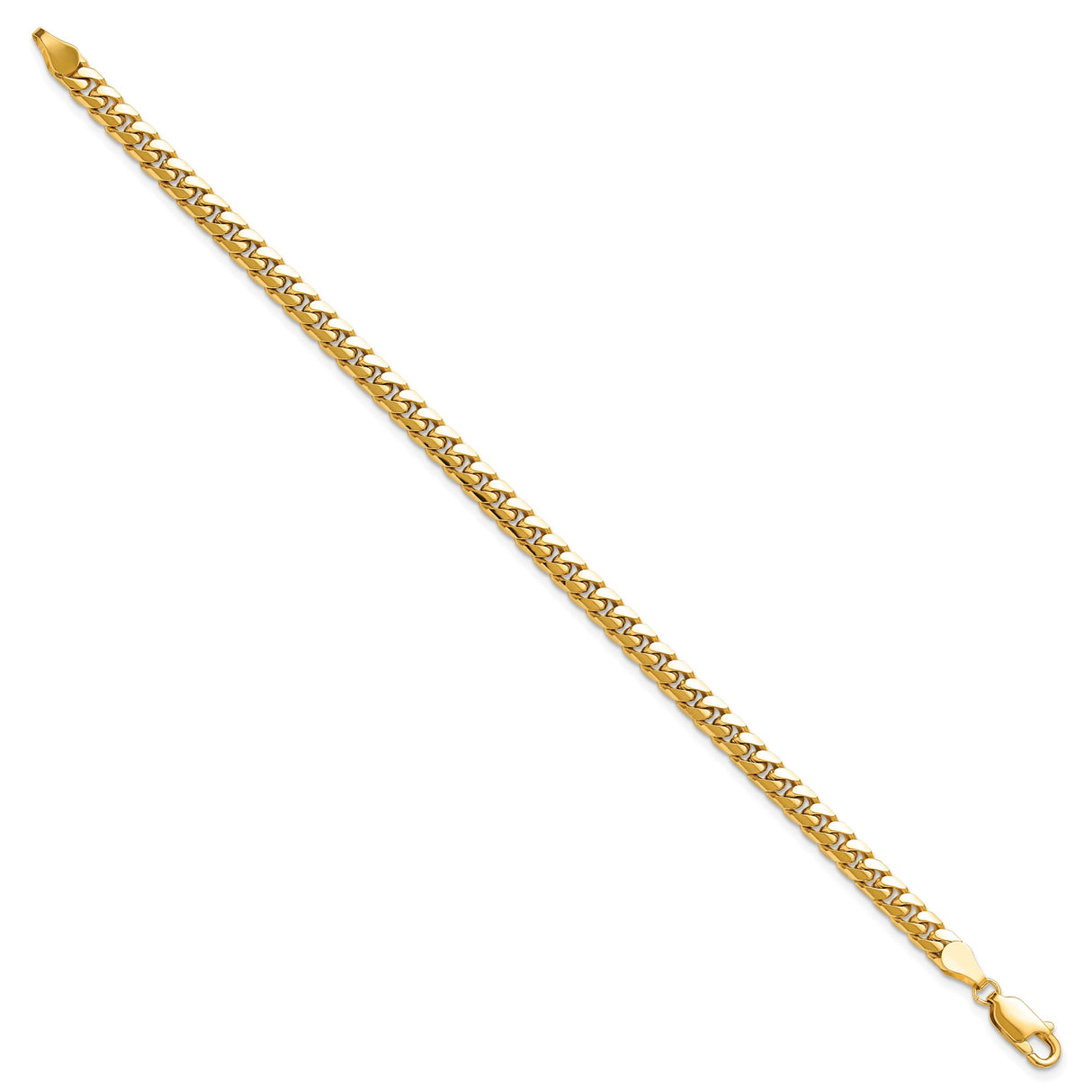14K Yellow Gold 4.3 mm Polished Chain Bracelet, Solid