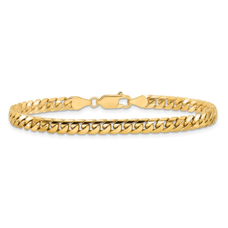 14K Yellow Gold 4.3 mm Polished Chain Anklet, Solid alternate angle