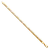 14K Yellow Gold 5 mm Polished Chain Anklet, Solid