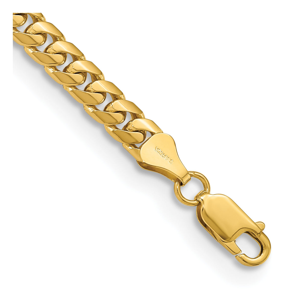 14K Yellow Gold 5.5 mm Polished Chain Anklet, Solid alternate angle