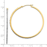 14k Yellow Gold Hoop Earrings with Diamond Accents, Sleek Round Lightweight Design for Women