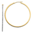 14k Yellow Gold Hoop Earrings with Diamond Accents, Sleek Round Lightweight Design for Women