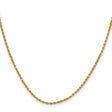 14K Yellow Gold 2 mm Rope Chain Necklace, Polished