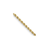 14K Yellow Gold 2 mm Rope Chain Necklace, Polished detail view