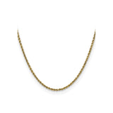 14K Yellow Gold 2.25 mm Rope Chain Necklace, Polished