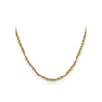 14K Yellow Gold 2.5 mm Rope Chain Necklace, Polished