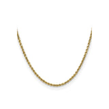 14K Yellow Gold 2.5 mm Rope Chain Necklace, Polished