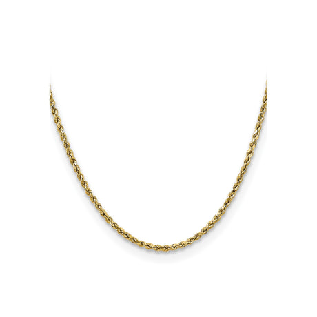 14K Yellow Gold 2.5 mm Rope Chain Necklace, Polished