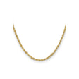 14K Yellow Gold 3 mm Rope Chain Necklace, Polished