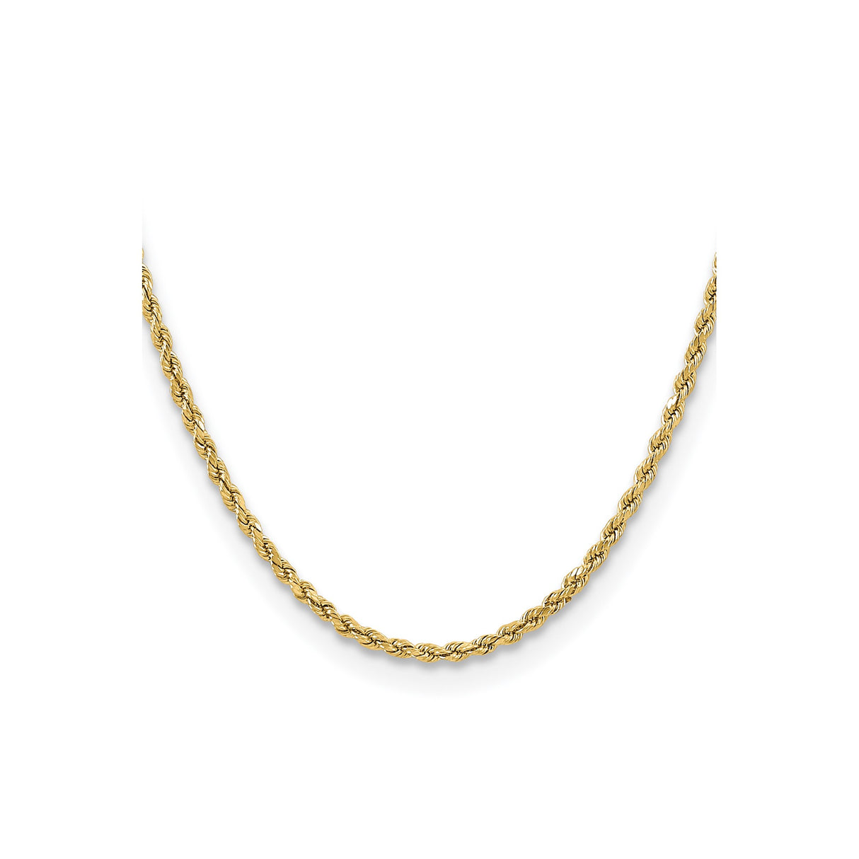 14K Yellow Gold 3 mm Rope Chain Necklace, Polished