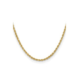 14K Yellow Gold 3 mm Rope Chain Necklace, Polished