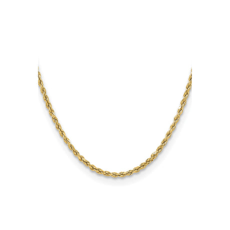14K Yellow Gold 3 mm Rope Chain Necklace, Polished