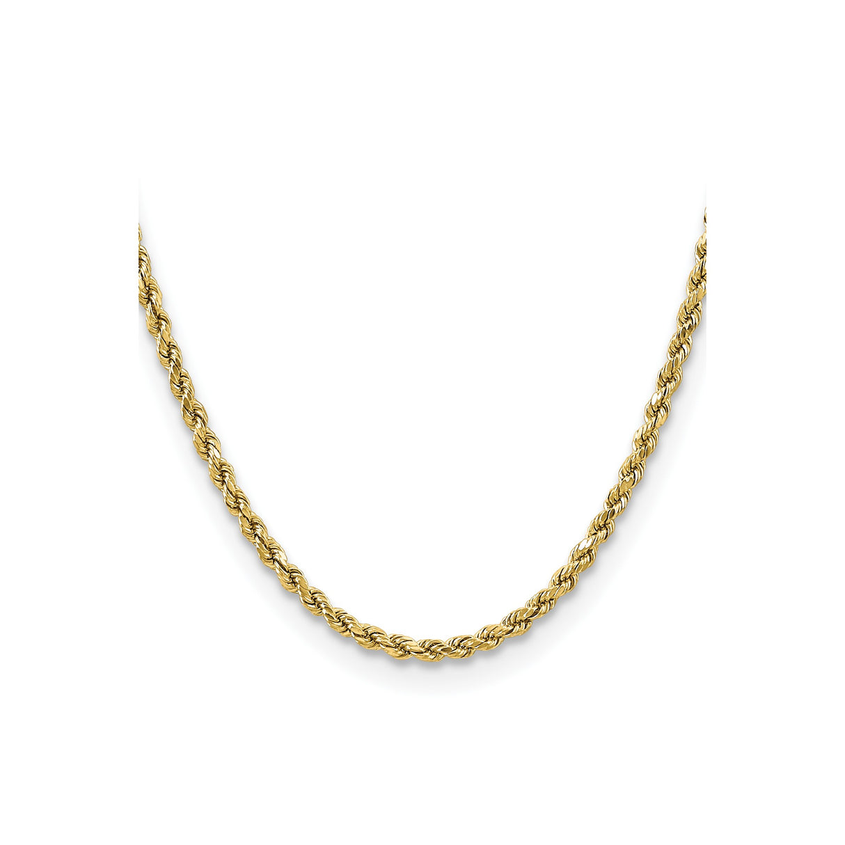 14K Yellow Gold 3.5 mm Rope Chain Necklace, Polished