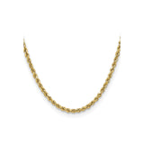 14K Yellow Gold 3.5 mm Rope Chain Necklace, Polished