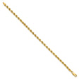 14K Yellow Gold 3.5 mm Rope Chain Bracelet, Polished