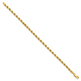 14K Yellow Gold 3.5 mm Rope Chain Bracelet, Polished